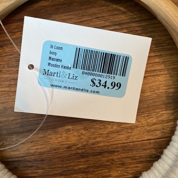 The Boutique at Marti&Liz in Loom Ivory Macrame Wooden Handles - Picture 3 of 5